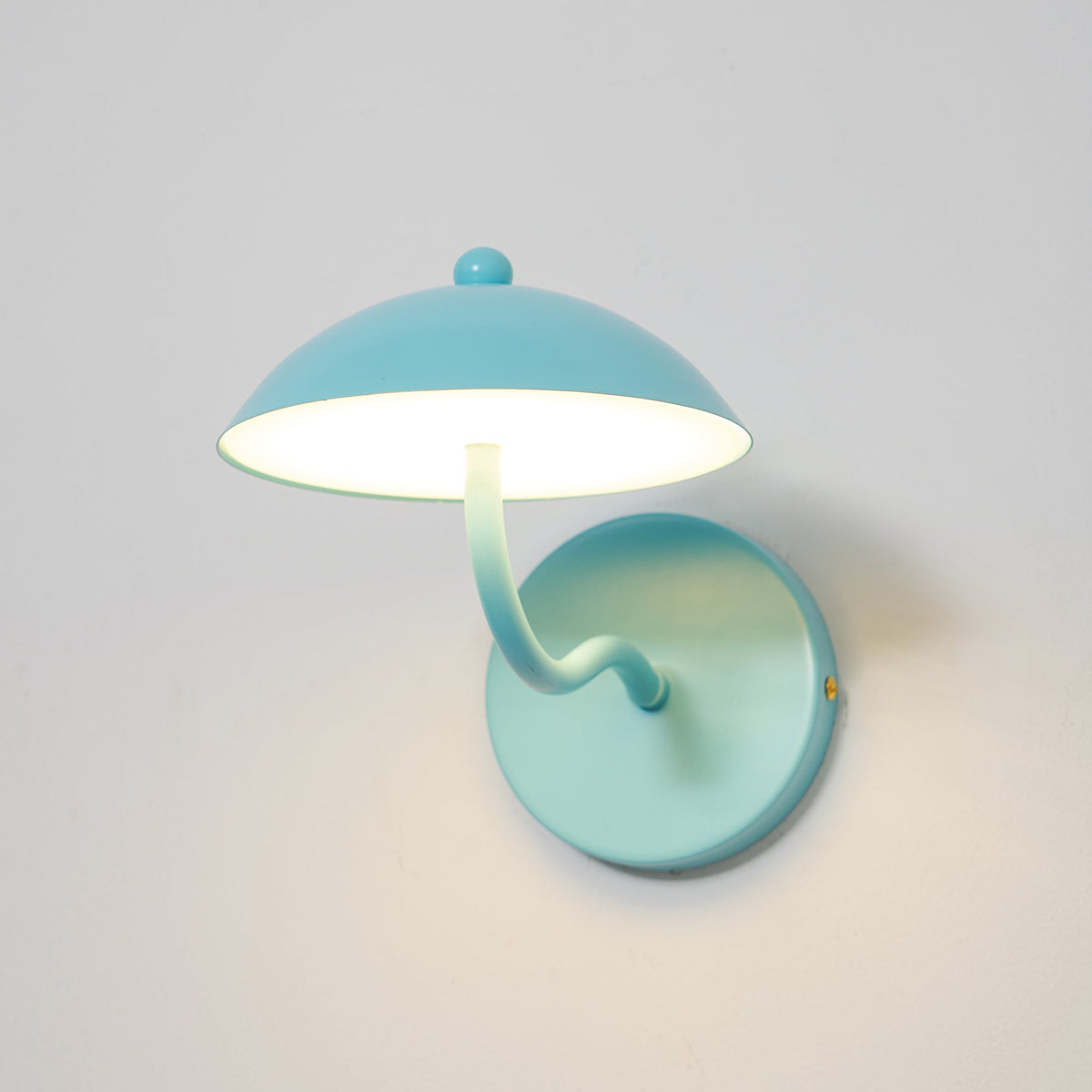 Coloured Metal LED Wall Sconce, Compact Curved Design - view 36