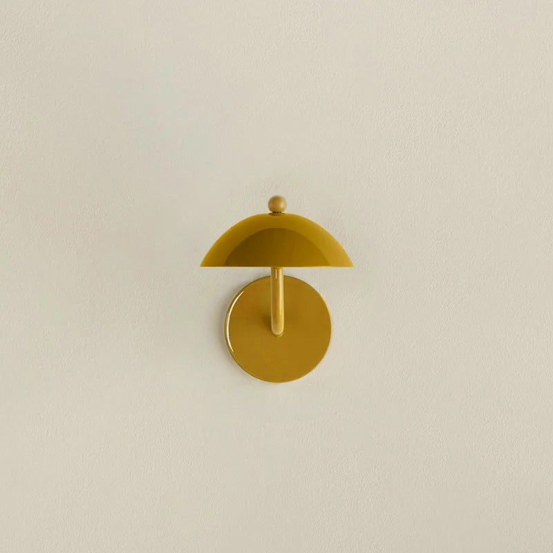 Coloured Metal LED Wall Sconce, Compact Curved Design - view 42