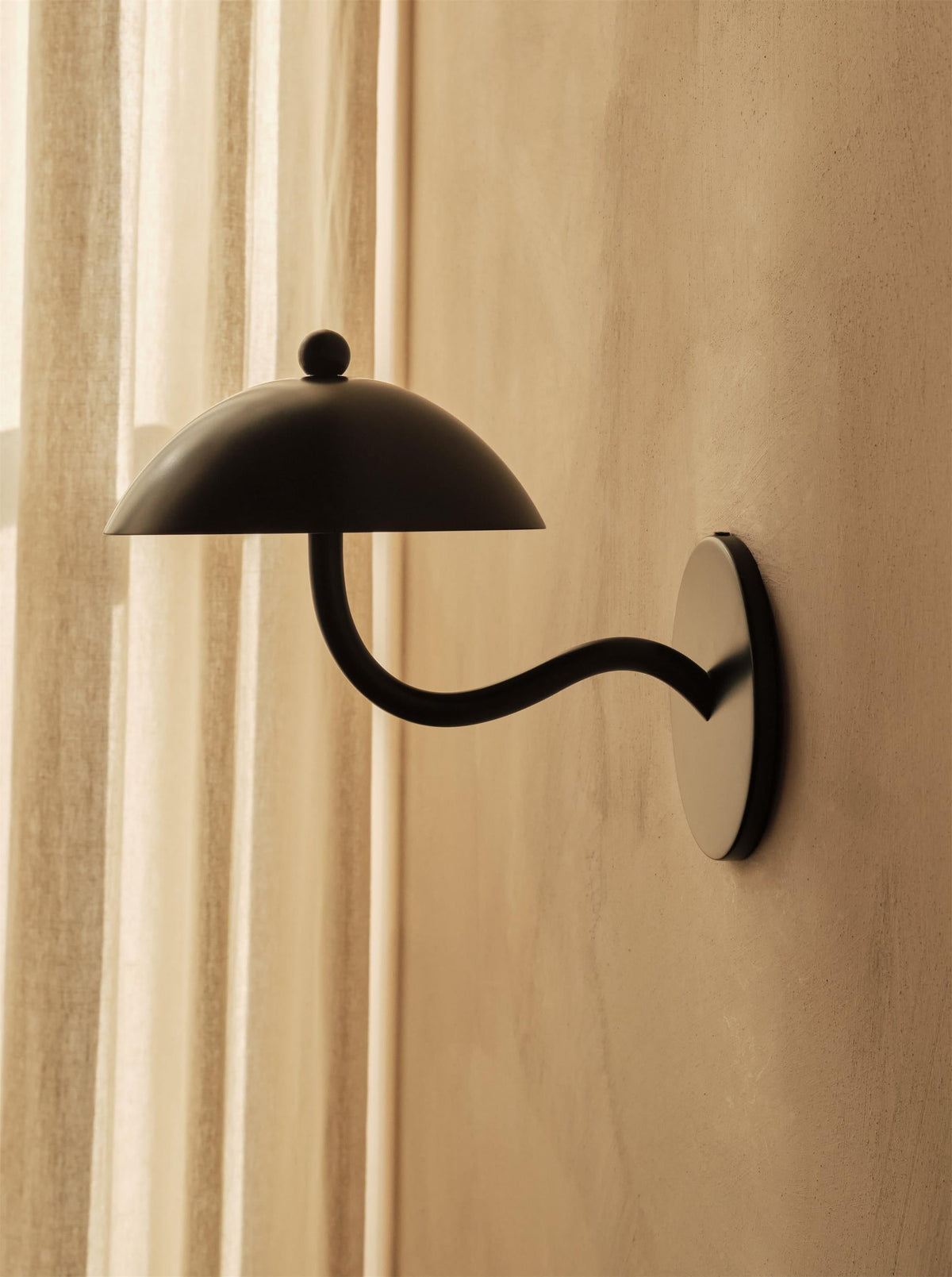 Coloured Metal LED Wall Sconce, Compact Curved Design - view 4