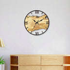 Rustic Wood-Look Wall Clock, Silent Open-Frame Design - product view 2