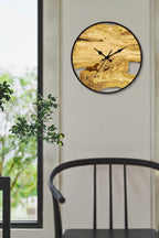 Rustic Wood-Look Wall Clock, Silent Open-Frame Design - product view 3