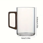 Borosilicate Glass Coffee Mug with Walnut Handle, 399.24 ml (13.5 US fl oz) — product view 3
