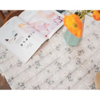 Floral Cotton Tablecloth with Decorative Edging