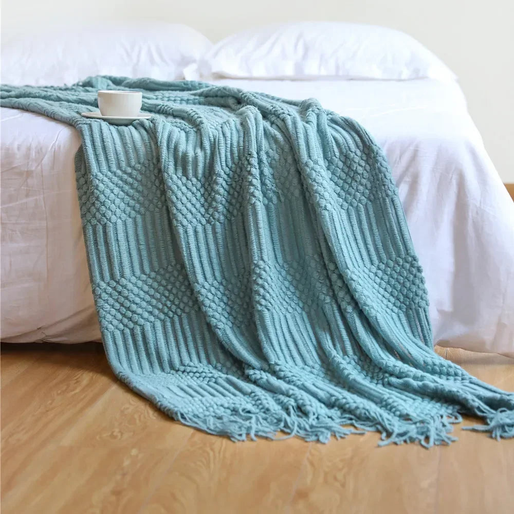 Nordic Style Chunky Knitted Blanket
