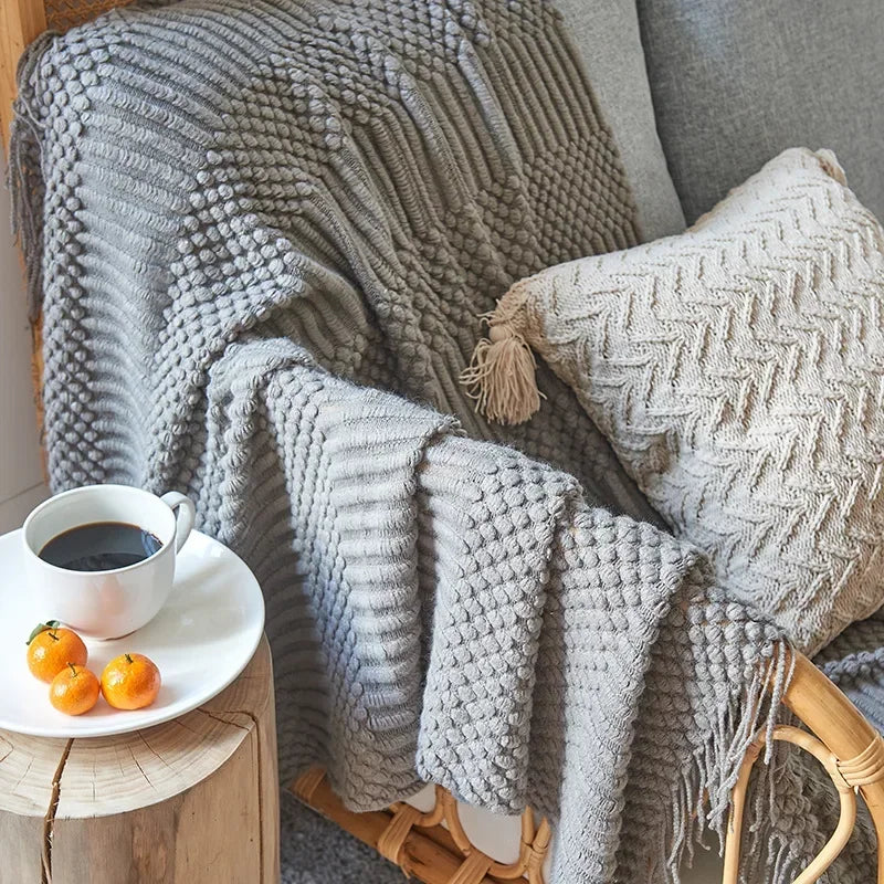Nordic Style Chunky Knitted Blanket