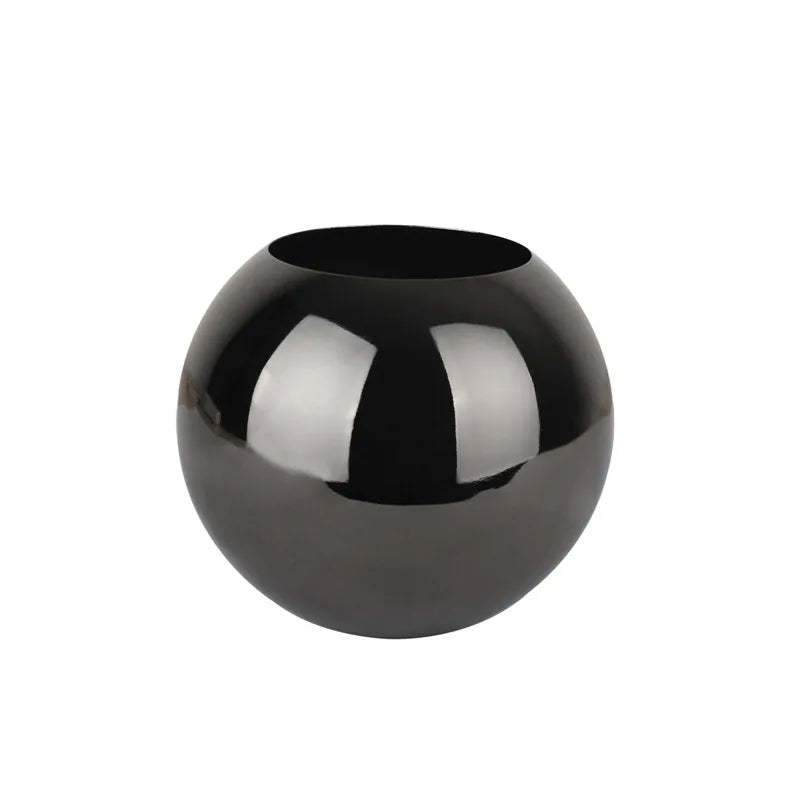 Round Stainless Steel Decorative Vase