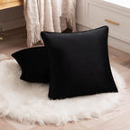 Black and White Velvet Cushion Cover