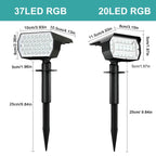 Solar RGB Garden Spotlights, 20 or 37 LED Outdoor Lights — product view 7