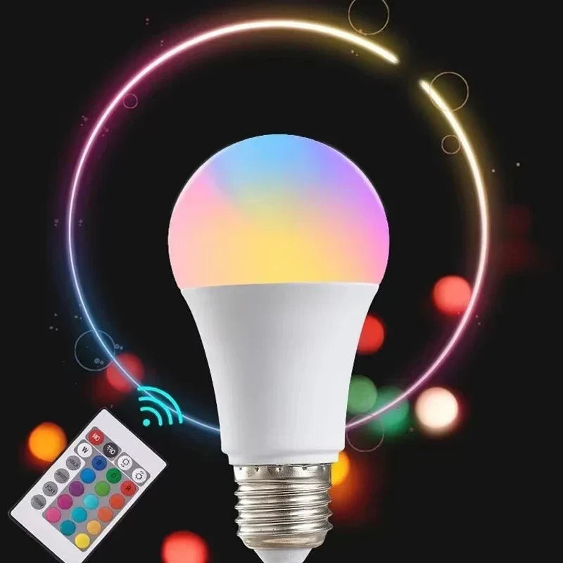 E27 RGB LED Light Bulb with Remote, 16 Colours — product view 3