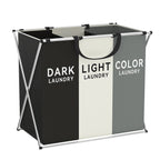 Multi-Section Laundry Hamper Foldable Clothes Basket with Compartments