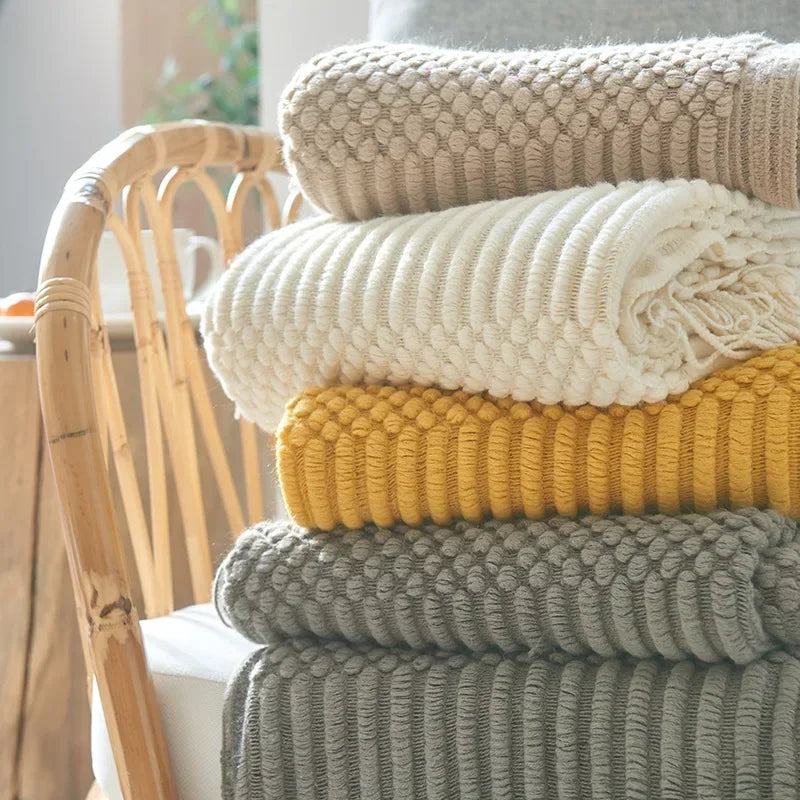 Nordic Style Chunky Knitted Blanket