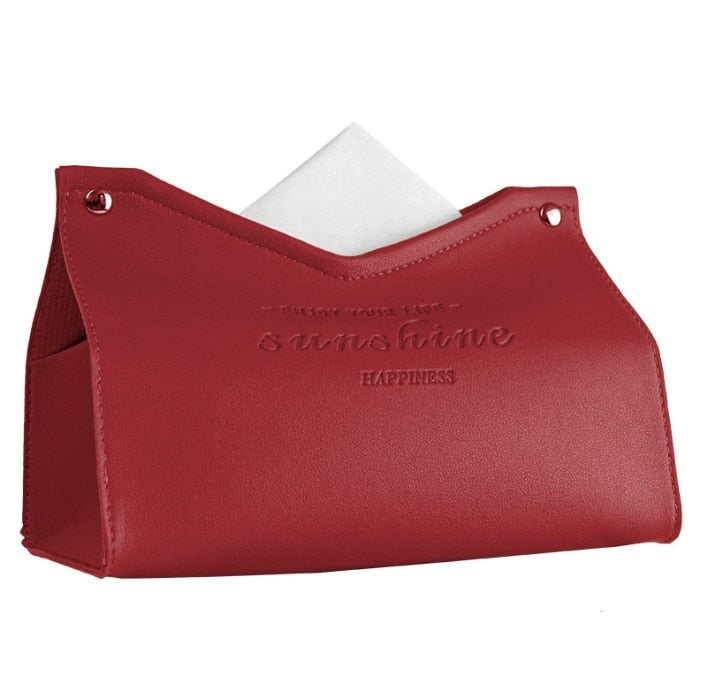 Faux Leather Tissue Box Cover