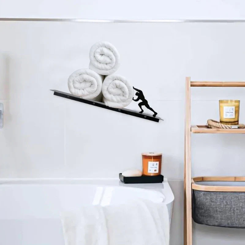 Freestanding Iron Toilet Paper Holder, Decorative Diagonal Rack — product view 5