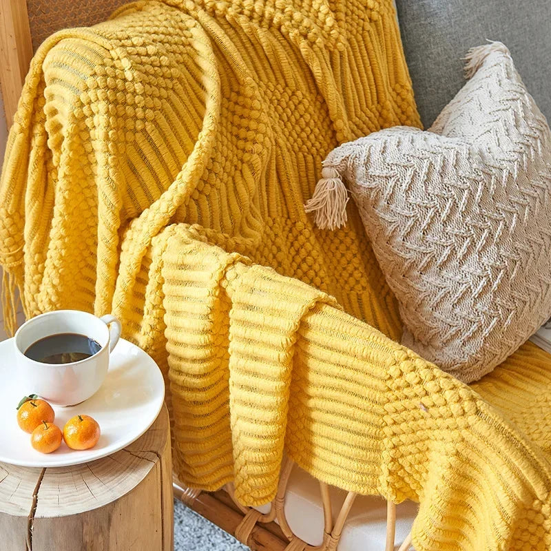 Nordic Style Chunky Knitted Blanket
