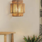 Handwoven Rattan Wall Lamp
