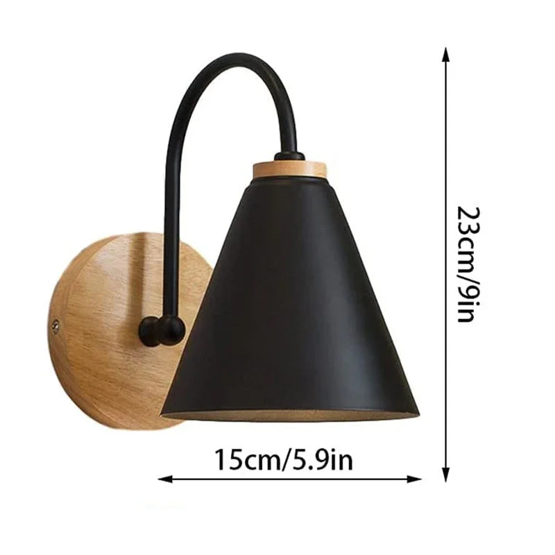Scandinavian Wood & Iron Wall Light