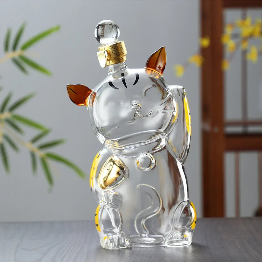 Cat Shaped Glass Drinks Decanter, 1 L