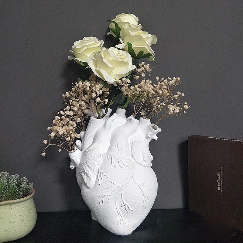 Anatomical Heart Ceramic Flower Vase