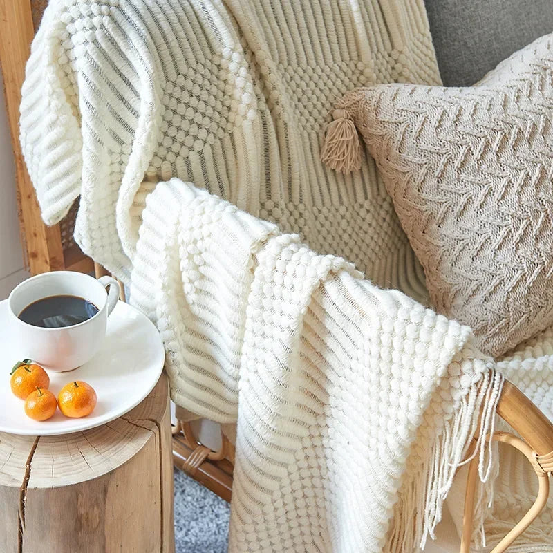 Nordic Style Chunky Knitted Blanket