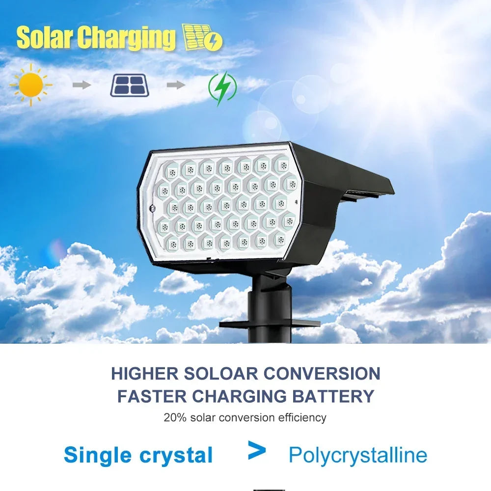 Solar RGB Garden Spotlights, 20 or 37 LED Outdoor Lights — product view 4