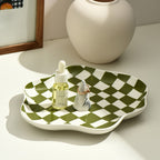Checkerboard Ceramic Serving Tray