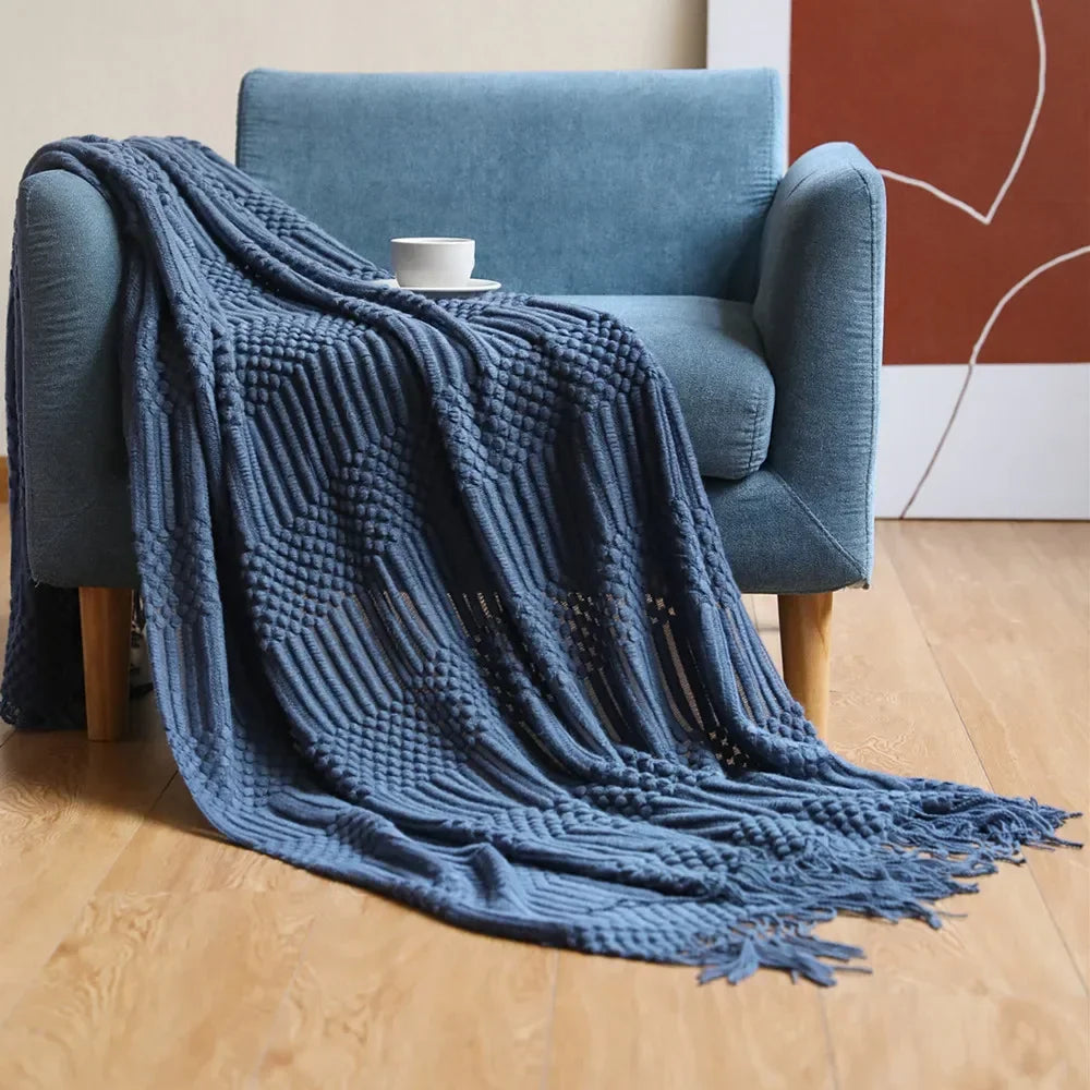 Nordic Style Chunky Knitted Blanket