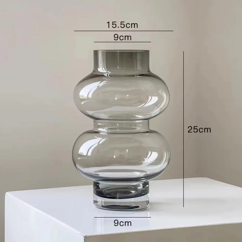 Rounded Two Tier Glass Flower Vase