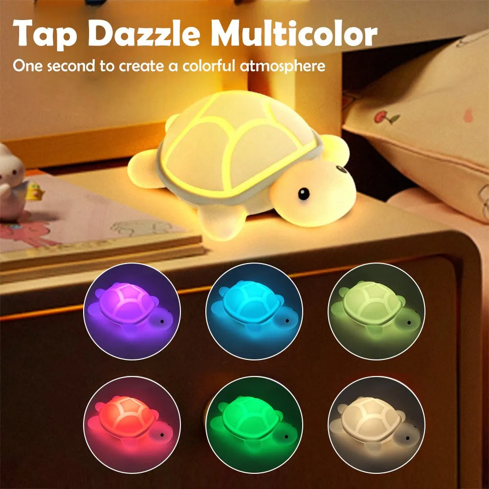 USB Rechargeable Silicone Turtle Night Light