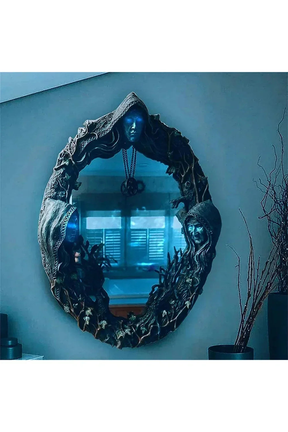 Ornate Resin and Glass Wall Mirror