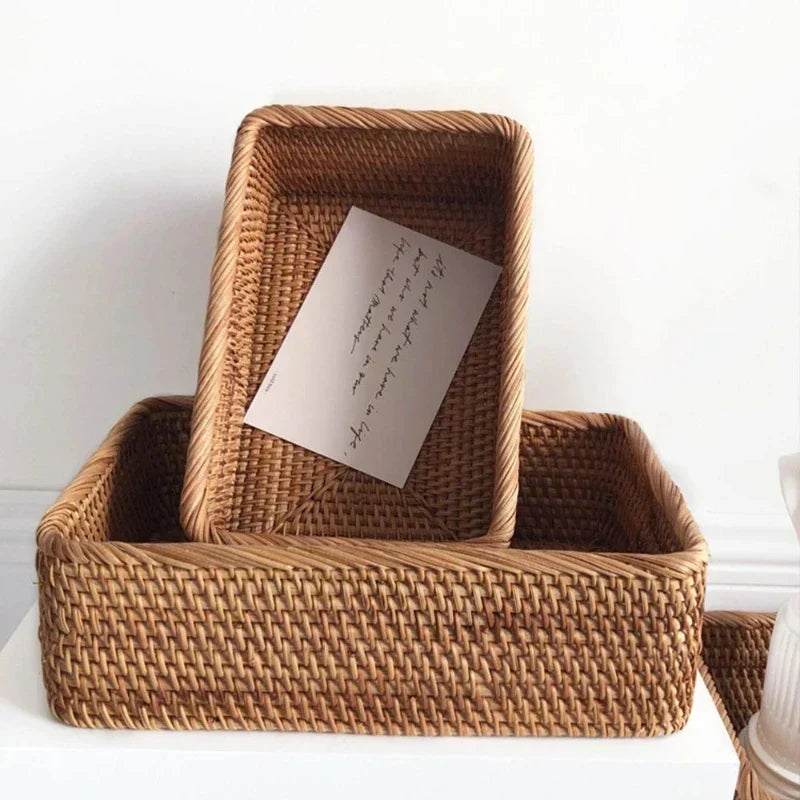 Woven Rattan Storage Basket