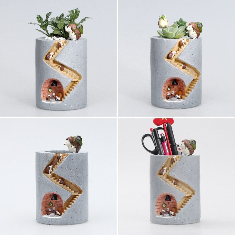 Woodland Animal Detail Resin Planter