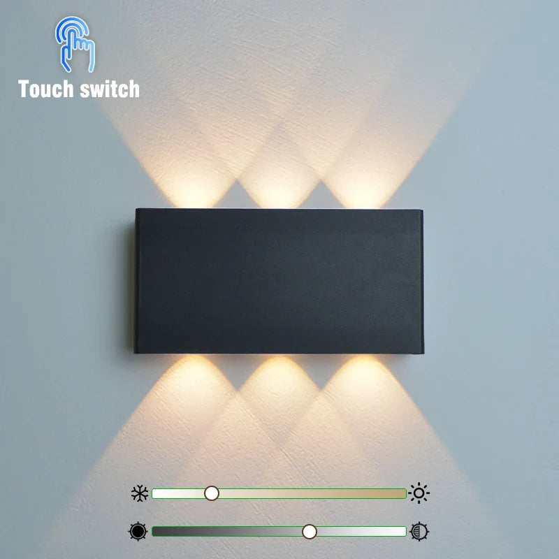 Rechargeable LED Wall Lamp, USB-C Touch Light with 3 Modes - Black, Tricolour (Warm white / Natural white / Cold white)
