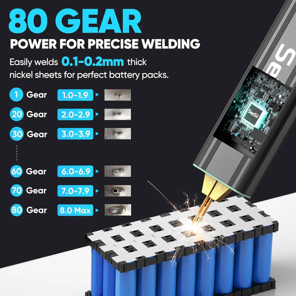 Portable Battery Spot Welder, 5.0Ah with 80 Settings — product view 4