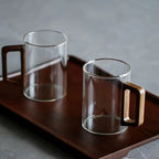 Borosilicate Glass Coffee Mug with Walnut Handle, 399.24 ml (13.5 US fl oz) — product view 5