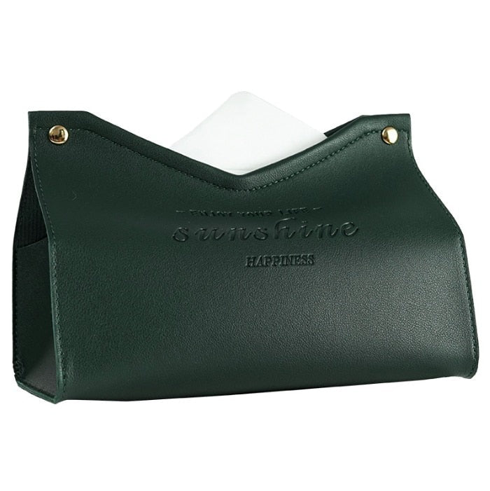 Faux Leather Tissue Box Cover