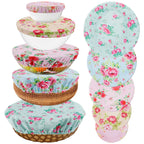 Reusable Cotton Bowl Covers, 10-Piece Elastic Food Cover Set — product view 2