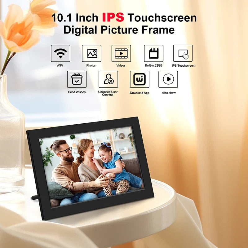 WiFi Digital Photo Frame IPS HD Touch Screen, 32GB
