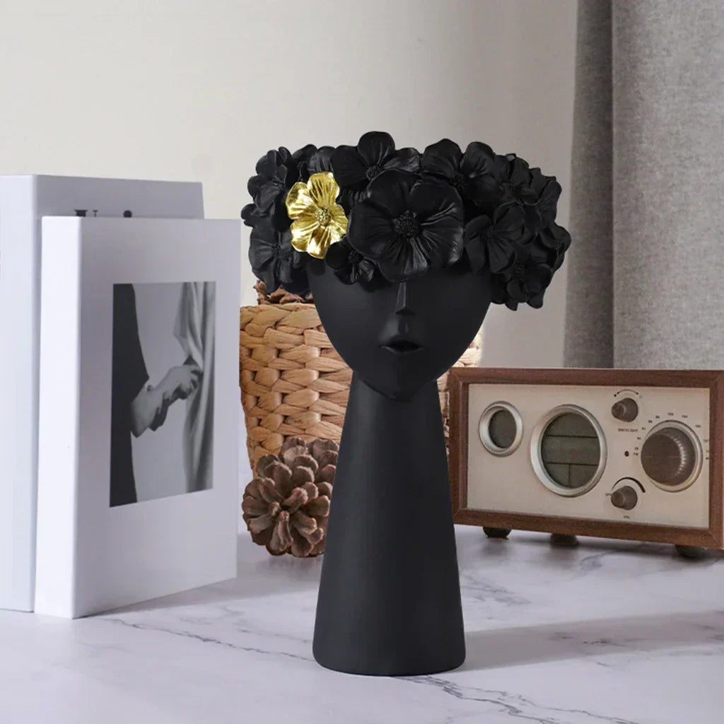 Classical Head Resin Flower Vase