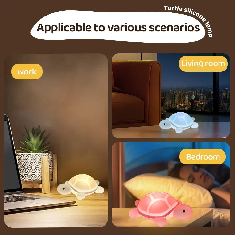 USB Rechargeable Silicone Turtle Night Light