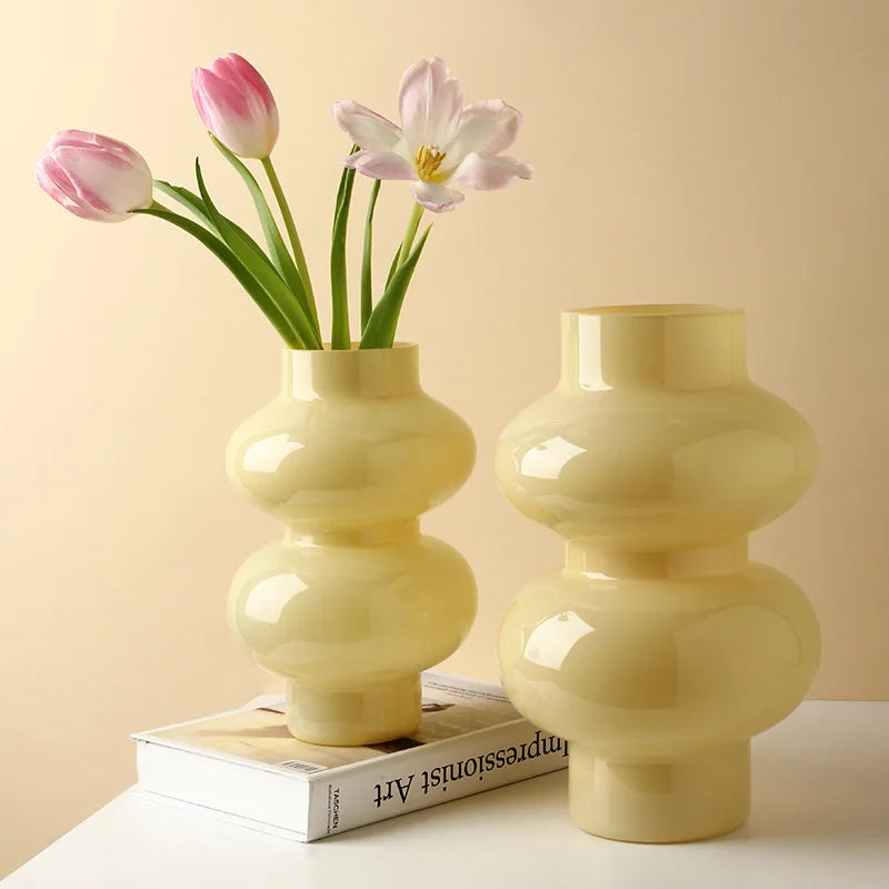 Rounded Two Tier Glass Flower Vase