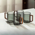 Borosilicate Glass Coffee Mug with Walnut Handle, 399.24 ml (13.5 US fl oz) — product view 2