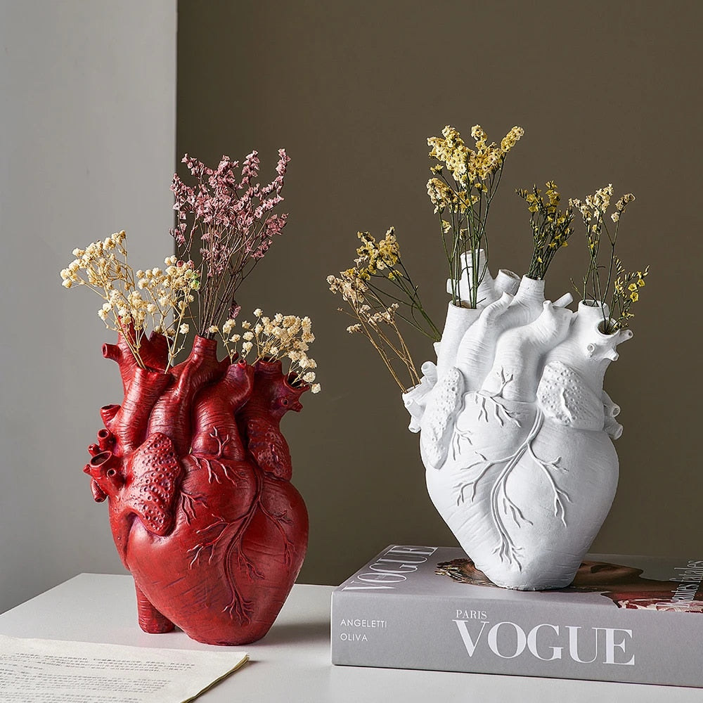 Anatomical Heart Ceramic Flower Vase