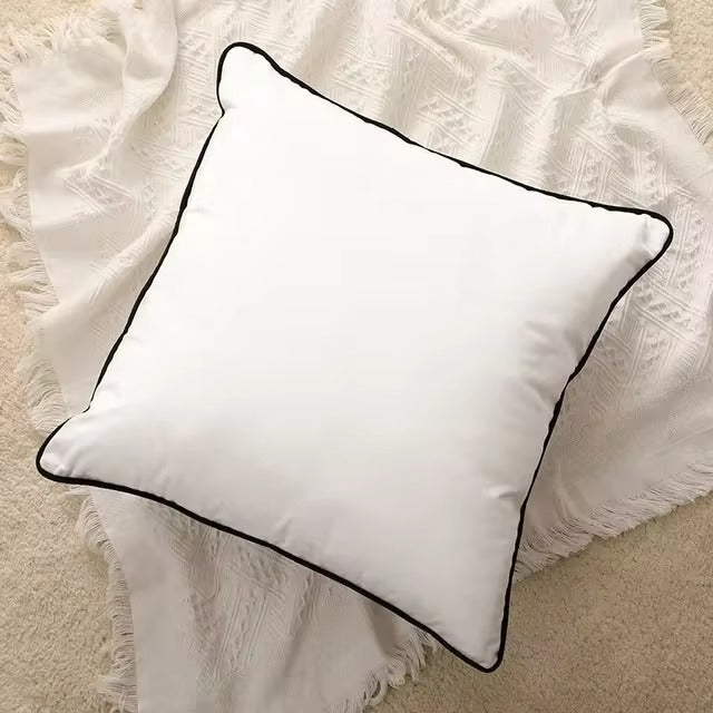 Black and White Velvet Cushion Cover