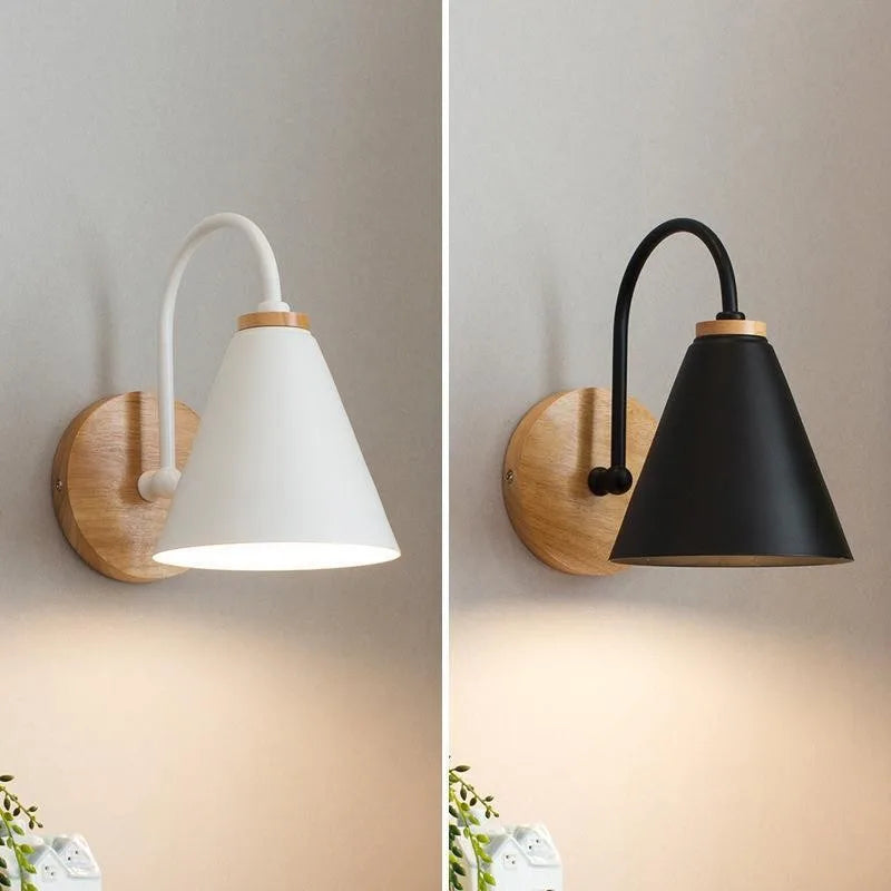 Scandinavian Wood & Iron Wall Light