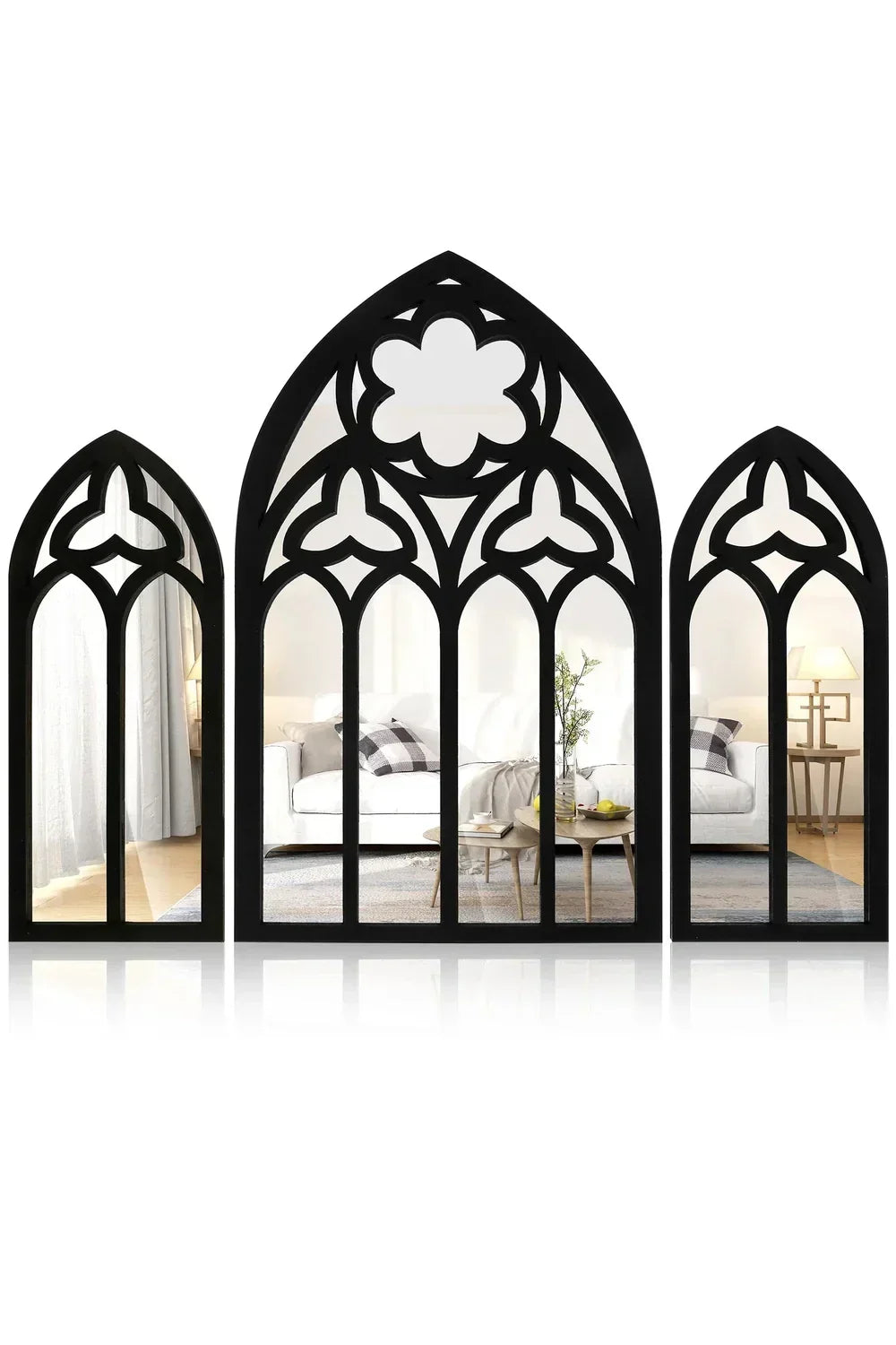 Gothic Arch Decorative Mirrors, Set of 3