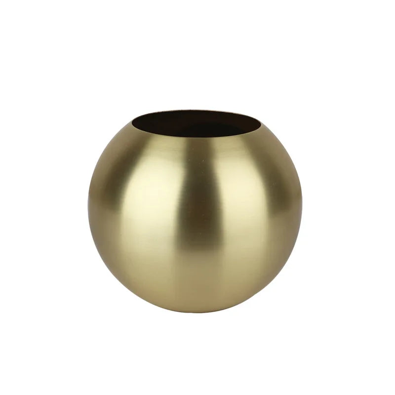 Round Stainless Steel Decorative Vase