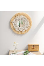 Woven Grass and Cotton Decorative Mirror, 35 cm