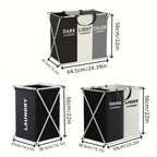 Multi-Section Laundry Hamper Foldable Clothes Basket with Compartments
