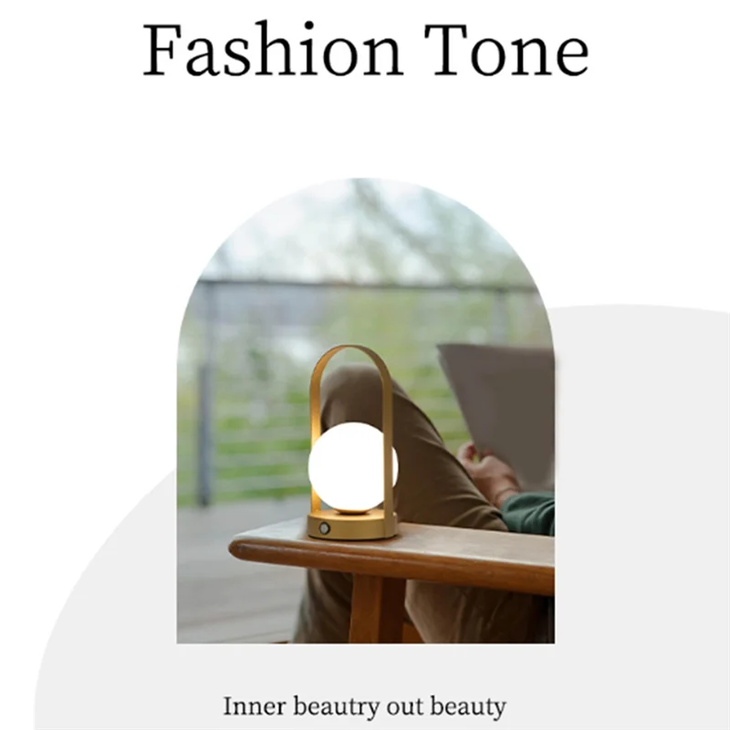 Rechargeable LED Table Lamp, USB Dimmable 3-Colour Lighting — product view 5