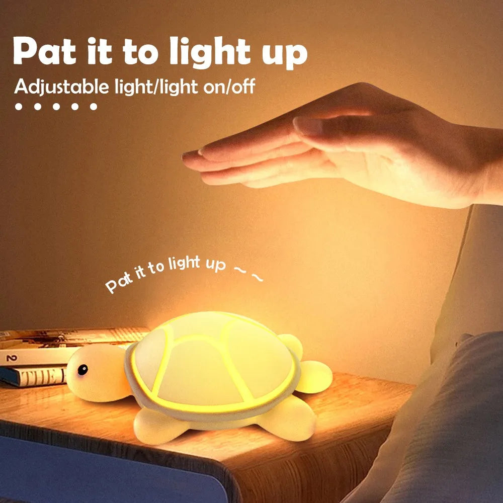 USB Rechargeable Silicone Turtle Night Light